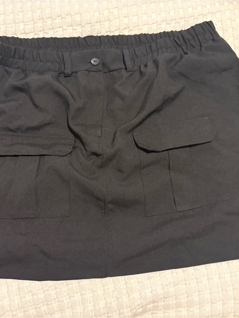 *4 for $30* - Plus Size Women’s Black Cargo Style Mini Skirt with Elastic Waist